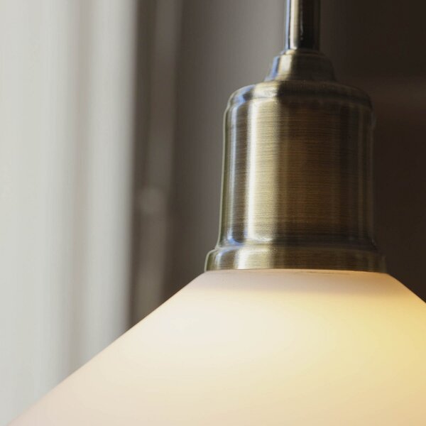 Vela Lampa Wisząca Antique Brass/Shiny White - Markslöjd