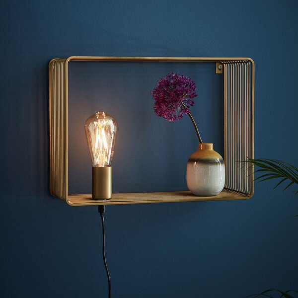 Lampa Ścienna Markslöjd, Shelf, złoty | mosiężny, salon, metal, skandynawski