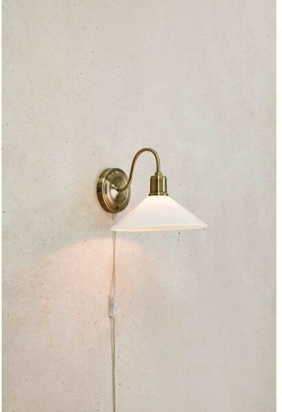 Vela Lampa Ścienna Antique Brass/Shiny White - Markslöjd