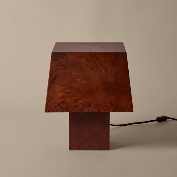 Lampa Stołowa ferm LIVING, Burl, drewniany, salon, drewno, nowoczesny