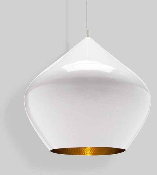 Lampa Wisząca Tom Dixon, Beat, ściemnialny, biały, salon, mosiądz, design