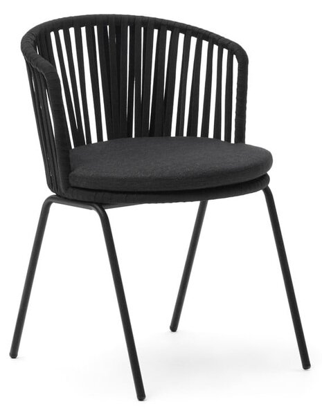 Czarne metalowe krzesło ogrodowe Saconca – Kave Home