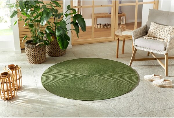 Zielony okrągły dywan odpowiedni na zewnątrz ø 150 cm – NORTHRUGS