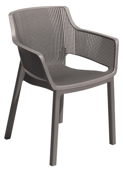 Brązowe plastikowe krzesło ogrodowe Elisa – Keter