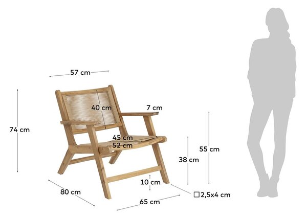 Ogrodowy fotel z drewna akacji Kave Home Geralda