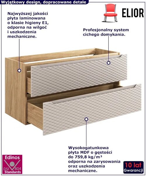 Nowoczesna beżowa szafka łazienkowa pod umywalke D6-B11