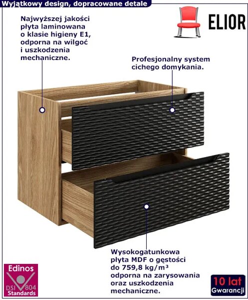 Nowoczesna czarna szafka łazienkowa pod umywalkę N1-S35