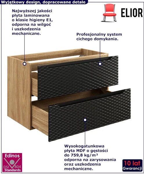 Czarna nowoczesna szafka łazienkowa N5-K21
