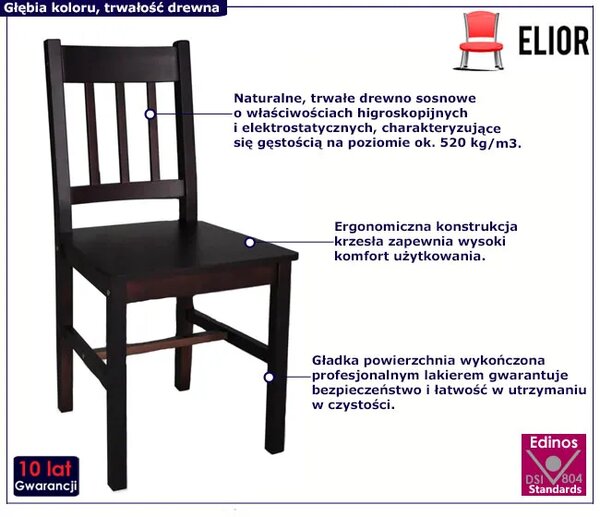 Komplet 6 Krzeseł Drewnianych Wenge L6-M61