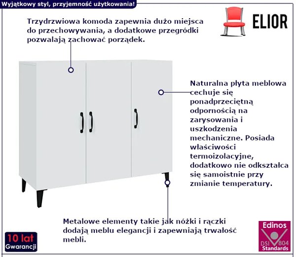 Komoda do salonu biała H2-N33