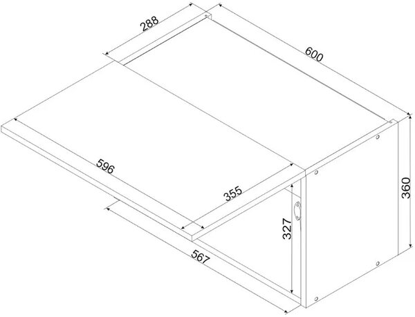 Wisząca szafka okapowa 60 cm biały + dąb artisan T0-M07