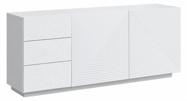 Komoda Asha 167 cm dwudrzwiowa z szufladami - biały mat