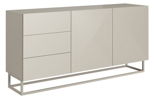 Komoda Asha 167 cm dwudrzwiowa z szufladami - kaszmir / kaszmir stelaż