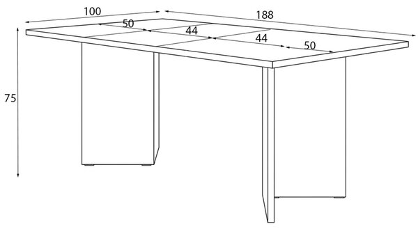 MebleMWM Stół rozkładany FORM | 100/188 cm | Orzech Okapi