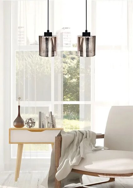 Podwójna lampa wisząca ze złotymi kloszami - 3X D265 L4-S96