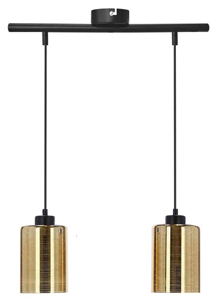Złota szklana podwójna lampa wisząca - D265 B8-G44