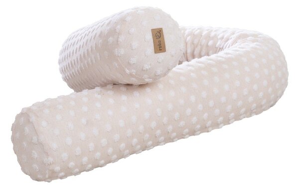 Beżowy ochraniacz do łóżeczka z mieszanki bawełny 170 cm Frosty Almond – Roba