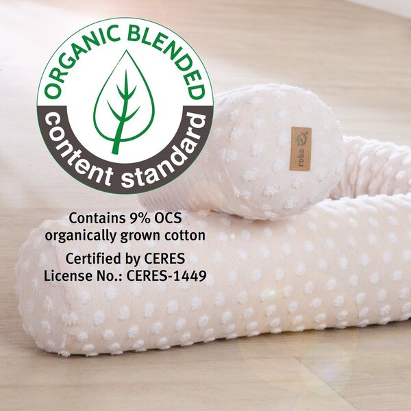 Beżowy ochraniacz do łóżeczka z mieszanki bawełny 170 cm Frosty Almond – Roba