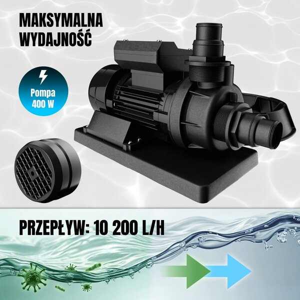 Filtr piaskowy do basenu AQUA z kulami filtrującymi, 10 200 l/h, niebieska Monzana