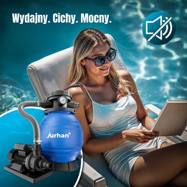 Filtr piaskowy do basenu AQUA, 10 200 l/h, niebieska Jurhan