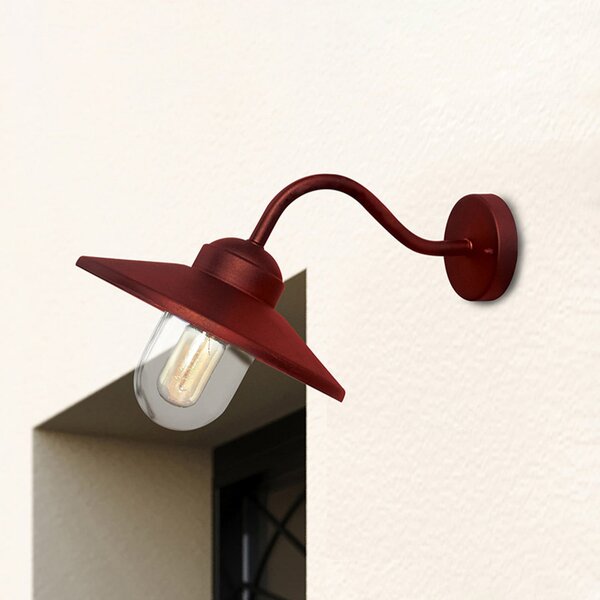 Zewnętrzna Lampa Elstead, Klampenborg, ściemnialny, czerwony, taras, stal szlachetna, dworkowy | rustykalny