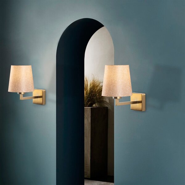 Beżowy/w kolorze złota kinkiet ø 18 cm Profil – Opviq lights