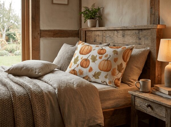 Poszewka na poduszkę z mikrofibry AUTUMN PUMPKINS 50x70 cm, kolorowy