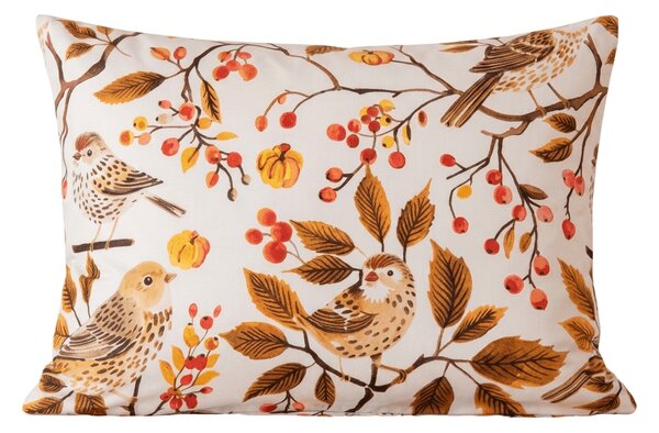 Poszewka na poduszkę z mikrofibry BIRDS PUMPKIN 50x70 cm, brązowa