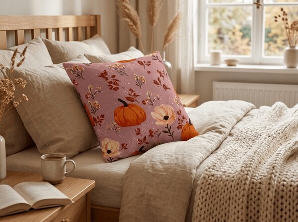 Poszewka na poduszkę z mikrofibry PUMPKINS ROSAVIE 45x45 cm, brudny róż