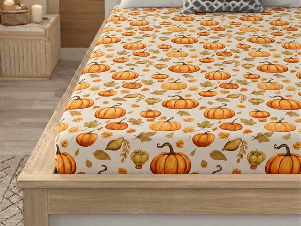 Prześcieradło z mikrofibry AUTUMN PUMPKINS kolorowe 90x200 cm