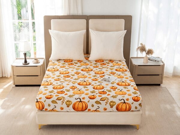 Prześcieradło z mikrofibry AUTUMN PUMPKINS kolorowe 90x200 cm