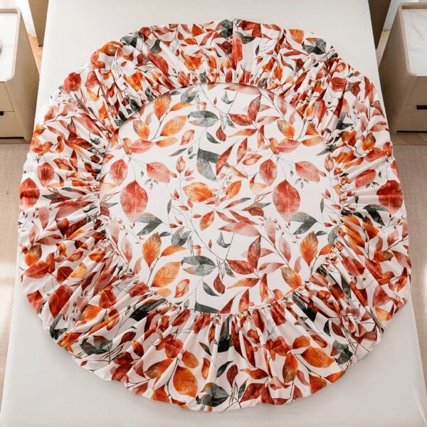 Prześcieradło z mikrofibry AUTUMN LEAVES kolorowe 90x200 cm