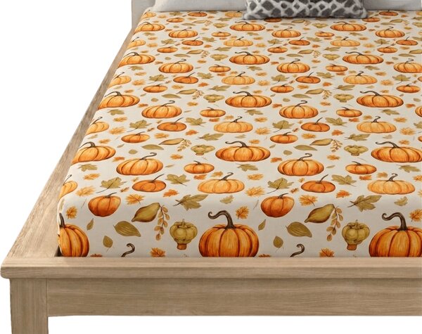 Prześcieradło z mikrofibry AUTUMN PUMPKINS kolorowe 90x200 cm