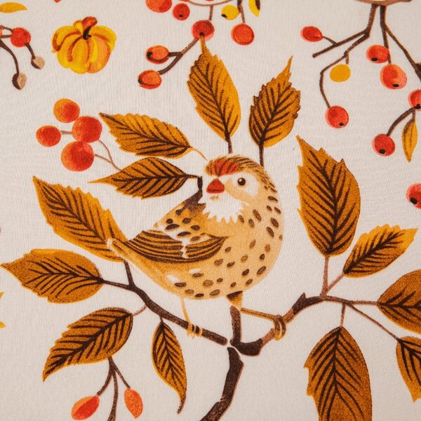 Prześcieradło z mikrofibry BIRDS PUMPKIN brązowe 90x200 cm