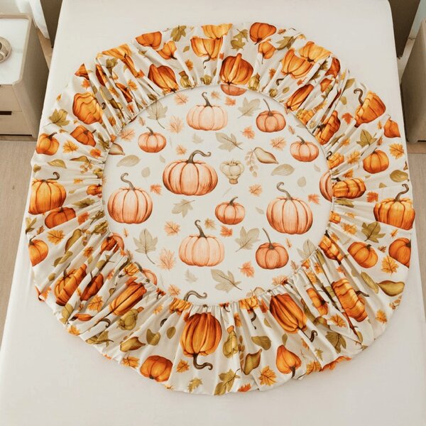 Prześcieradło z mikrofibry AUTUMN PUMPKINS kolorowe 90x200 cm