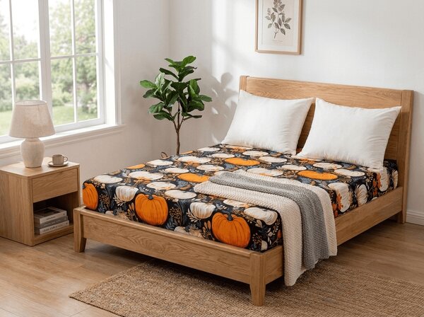 Prześcieradło z mikrofibry MAGIC PUMPKIN kolorowe 90x200 cm