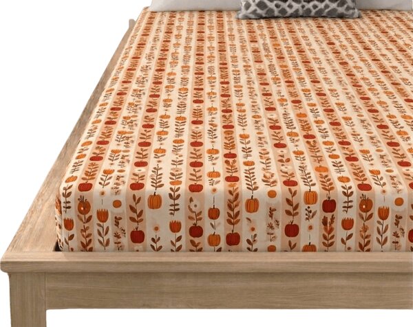 Prześcieradło z mikrofibry PUMPKIN STRIPES kolorowe 90x200 cm