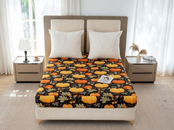 Prześcieradło z mikrofibry ORANGE PUMPKINS kolorowe 90x200 cm