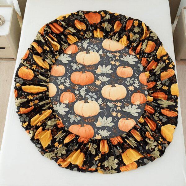 Prześcieradło z mikrofibry ORANGE PUMPKINS kolorowe 90x200 cm