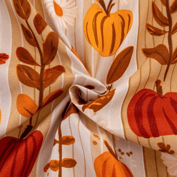 Prześcieradło z mikrofibry PUMPKIN STRIPES kolorowe 90x200 cm