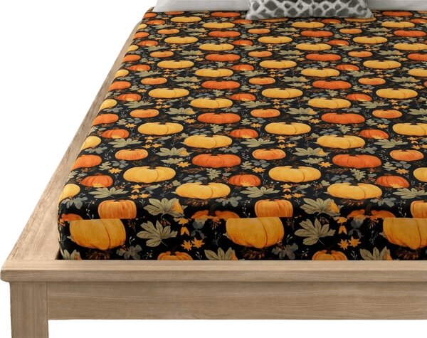 Prześcieradło z mikrofibry ORANGE PUMPKINS kolorowe 90x200 cm