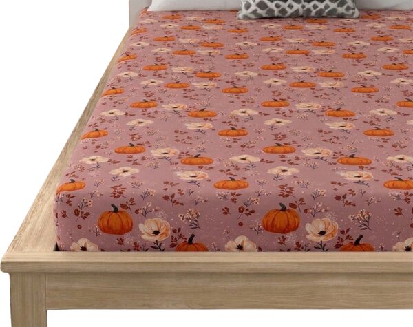 Prześcieradło z mikrofibry PUMPKINS ROSAVIE stare różowe 90x200 cm
