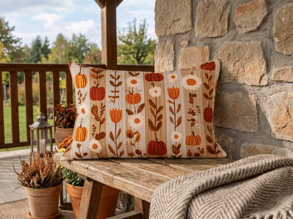 Poszewka na poduszkę z mikrofibry PUMPKIN STRIPES 50x70 cm, kolorowy