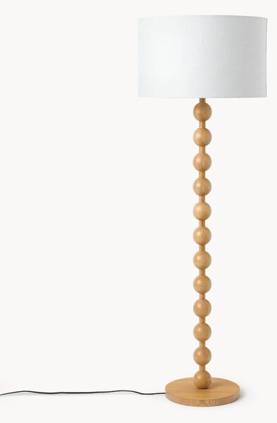 Lampa podłogowa z drewnianą podstawą Shona
