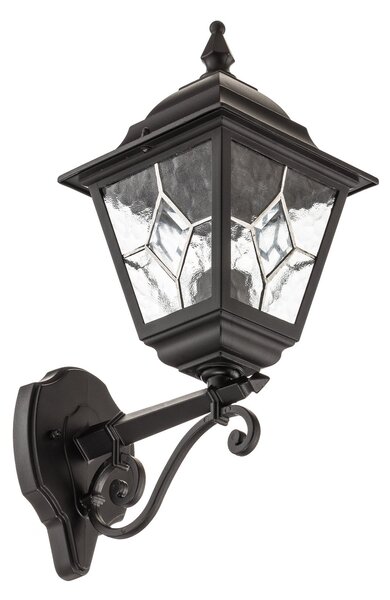 Zewnętrzna Lampa Elstead, Norfolk NR1, ściemnialny, czarny, szkło, antyczny