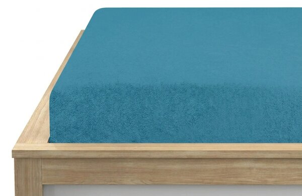 Prześcieradło frotte EXCLUSIVE ciemnoturkusowe 90 x 200 cm