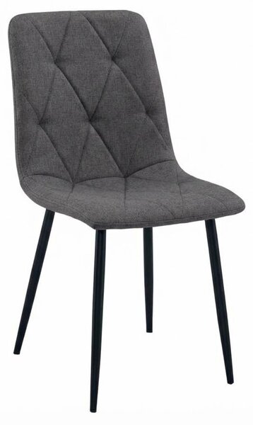 Ciemnoszary fotel LIBRA STONE GREY z czarnymi nogami