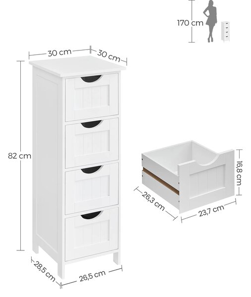 Szafka łazienkowa z 4 szufladami P1-E59