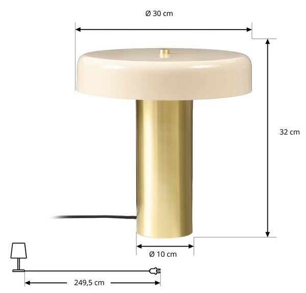 Lampa stołowa Dionne NOLA, kremowy / amber, salon / jadalnia, metal, nowoczesny