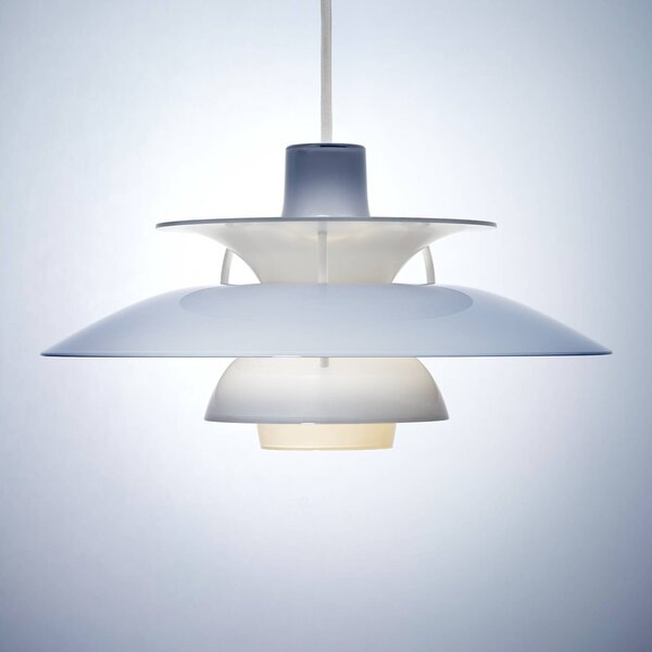 Louis Poulsen Lampa wisząca PH 5 320, możliwość ściemniania, niebieski, salon / jadalnia, tworzywo sztuczne, design